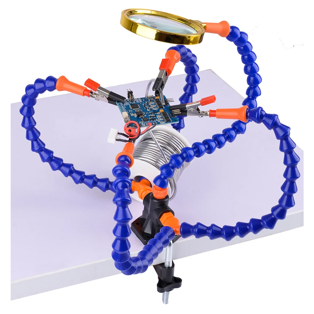 

Multifunctional Plastic Assembly Soldering Stand Desk Clamp Flexible Arms