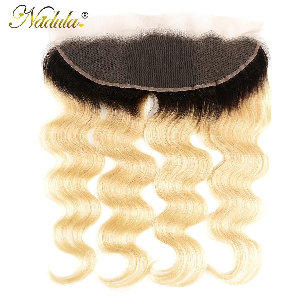 Nadula волосы T1B/613 фронтальные бразильские волнистые человеческие на шнурке 13х4 с