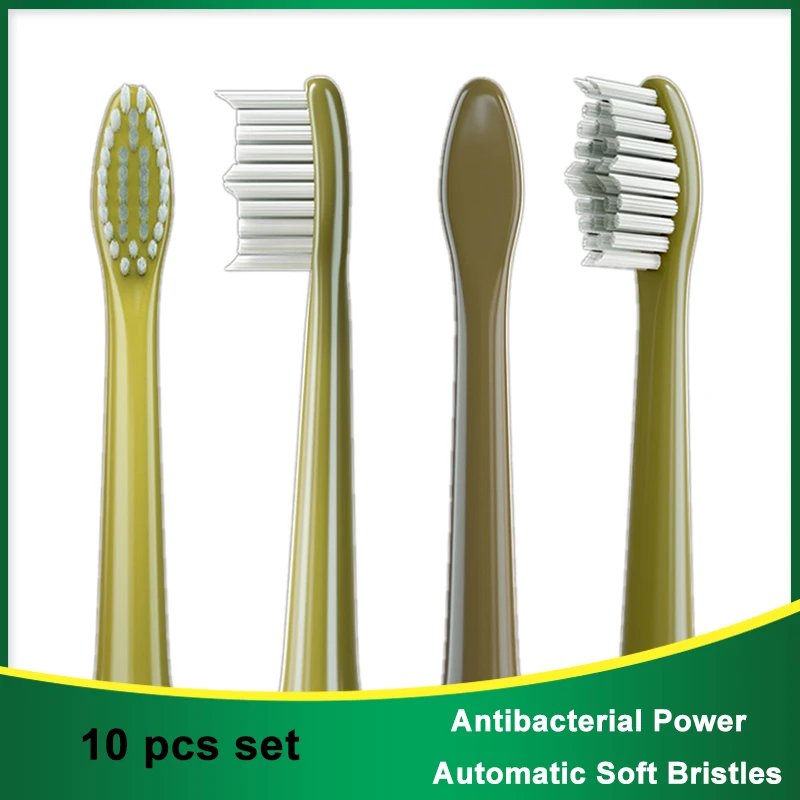 

10pcs ROAMAN T10/T10S/T3/T5 Toothbrush Replacement Head Heads Suitable for Avocado Green Precision Clean Brush Head