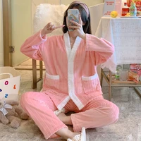 pajamas womens autumn and winter coral plush thickened plush warm suit 2021 new flannel autumn home clothes pijamas women
