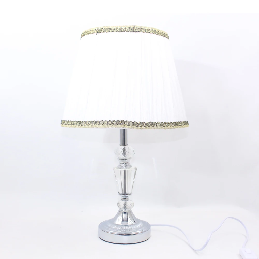 Современный простой тканевый Настольный светильник с кристаллами винтажный