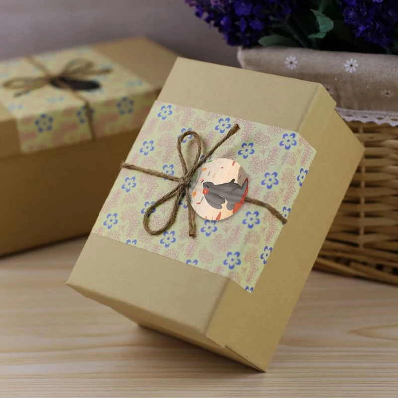 

1 Roll Cute Cartoon Animal Print Label Stickers Craft Per Roll Stationery Adhesive Sealing Baking Paper Stickers Label 72XF