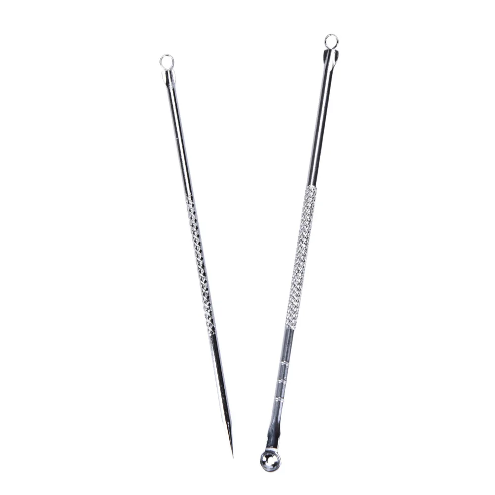 

2Pcs Stainless Needles Remove Tools Face Skin Care Pore Cleaner Blackhead Comedone Acne Pimple Blemish Extractor Remover