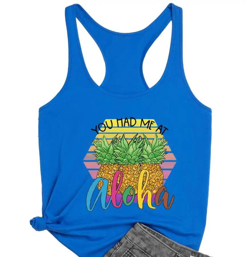 Женский жилет You Had Me At Алоха ананас женские майки для бега и упражнений на спине
