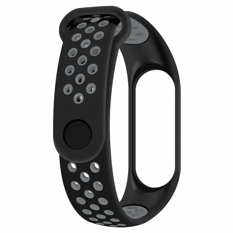 black Спортивный Браслет mi Band 4, ремешок на запястье для Xiaomi mi band 3, 4, силиконовый браслет mi band для mi band 3, 4, Смарт-часы mi band, ремешок - Цвет: black