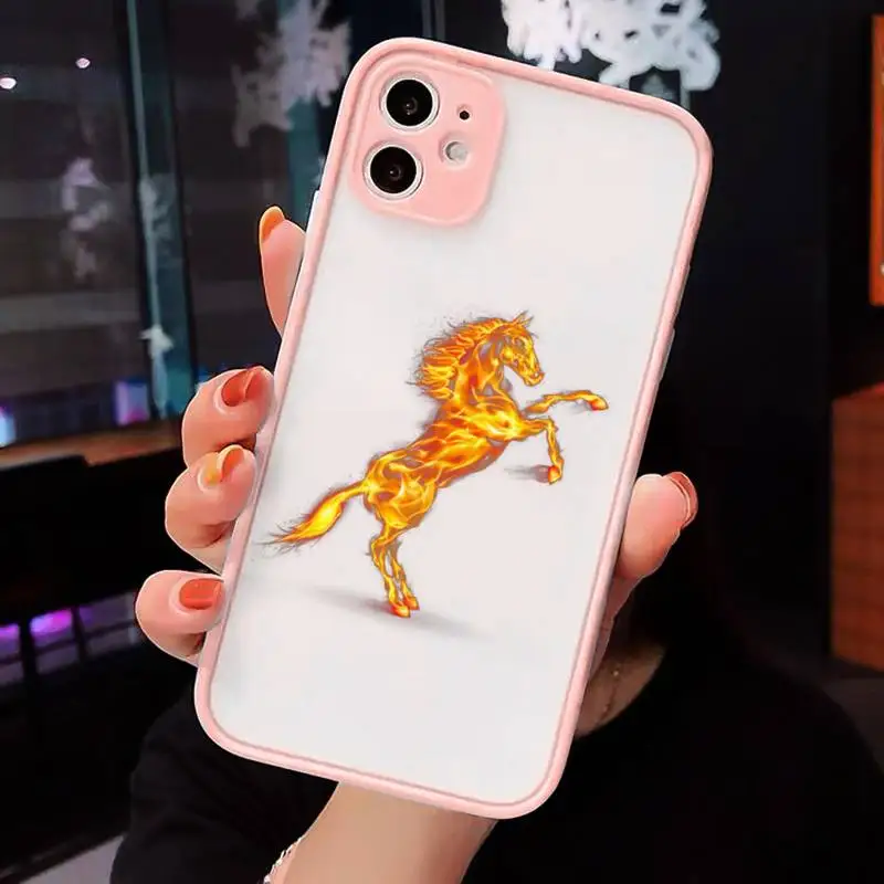 

horse Animal running cover Phone Cases matte transparent For iphone 7 8 11 12 plus mini x xs xr pro max cover