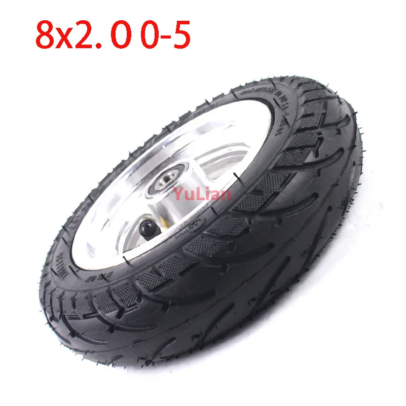 Бескамерная вакуумная шина с колесами 8x2 00-5 и ободами из алюминиевого сплава для