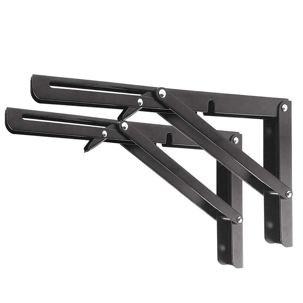 Folding Shelf Brackets 16 Inch Heavy Duty Stainless Steel Collapsible Bracket for DIY Space Saving Wall Mounted Work Bench |