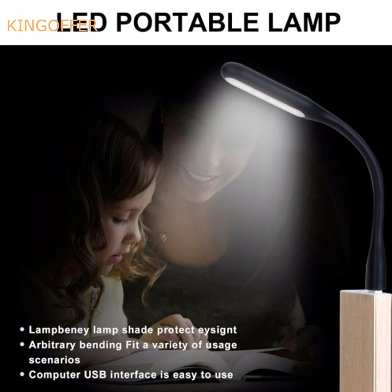Портативный светодиодный ночник с USB 5 В 1 2 Вт настольная лампа мини для чтения