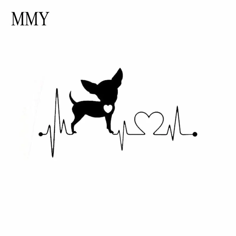 7 &quot* 4&quot Чихуахуа сердцебиение собака забавная виниловая наклейка стикер