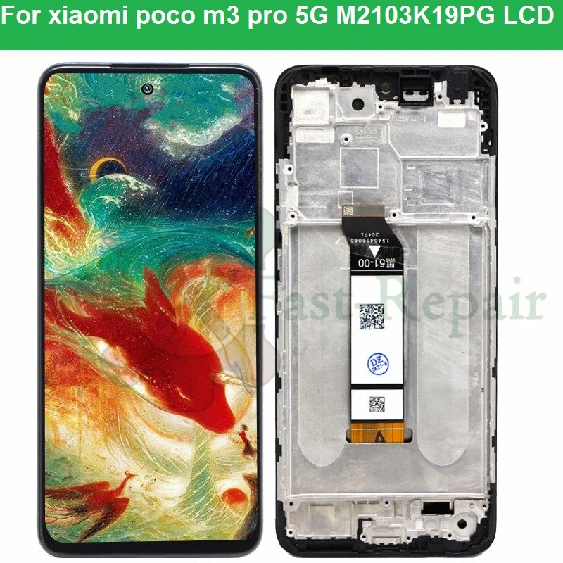 Оригинальный дисплей 6 5 ''для Xiaomi Poco M3 Pro 5G LCD M2103K19PG с рамкой Сенсорная панель