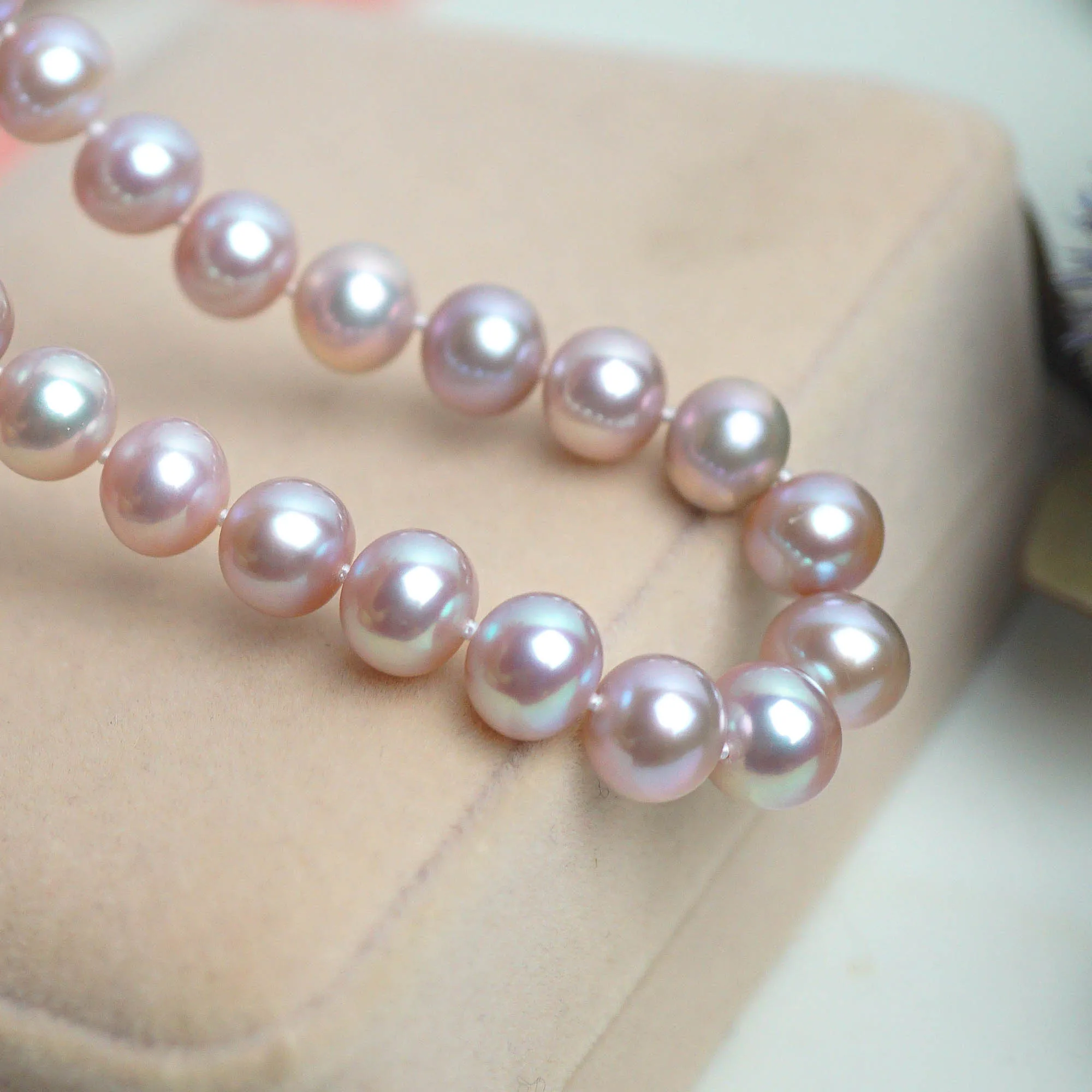 MADALENA SARARA AAA High Quality Natural Purple Pearl Necklace Strand 11mm Fine Luster Brightness Perfect Round 18&quot | Украшения и