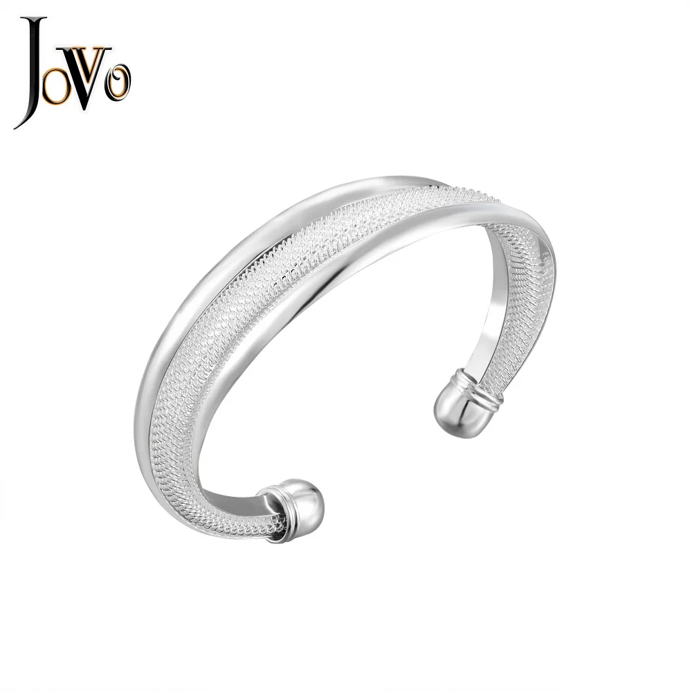 Женский браслет JOVO 925 Регулируемый Открытый с манжетами и шариками ювелирные