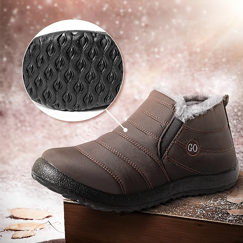 Meijuner Cotton Shoes Warm Non-Slip Lazy Leisure Lightweight Waterproof Umbrella Cloth Flat Casual Ultralight Shoes