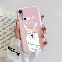 llama alpaca pattern phone case for iphone 13 12 11 pro max x xs max xr solid color shell for iphone 7 8 6 6s plus cases