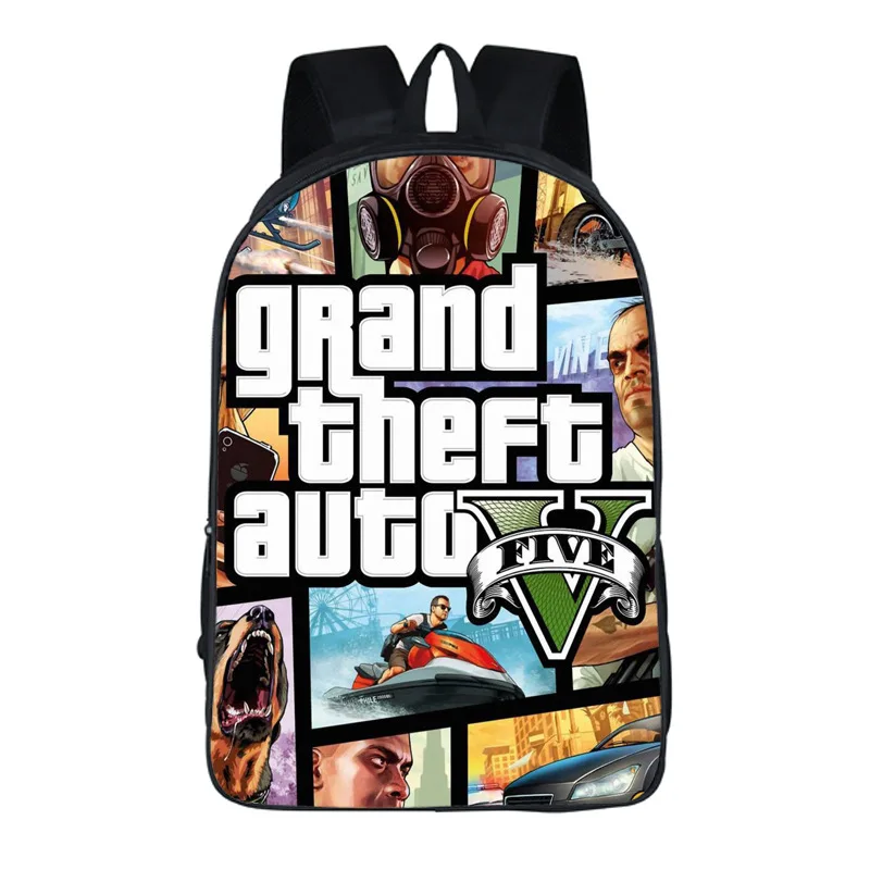 3D рюкзак с мультипликационным принтом Grand Theft Auto GTA5 школьный сумка для книг
