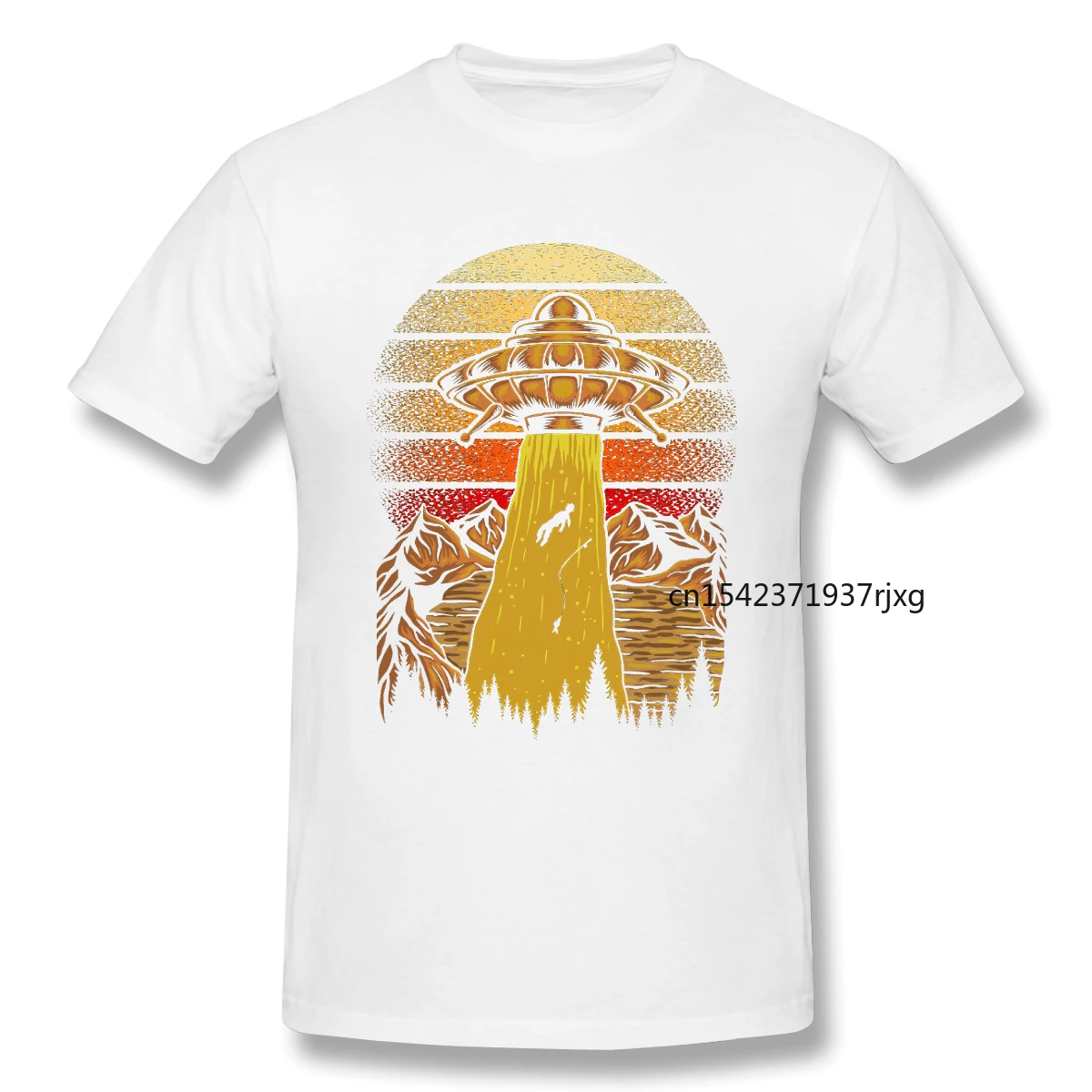 

Simply Style Vintage Ufo Catch Fisherman Retro Gift Cartoon Graphic Cool Short Sleeve T-Shirt Top Shirts for Men