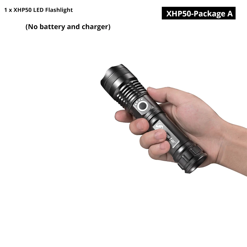 XHP50-A Супер яркий Мощный светодиодный фонарь с XHP 70,2, тактический светодиодный фонарь с бусинами, поддержка зума, 3 режима освещения, портативный фонарь - Испускаемый цвет: XHP50-A