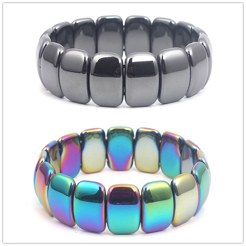 Классический ювелирный браслет в стиле ретро для мужчин черный виде радуги