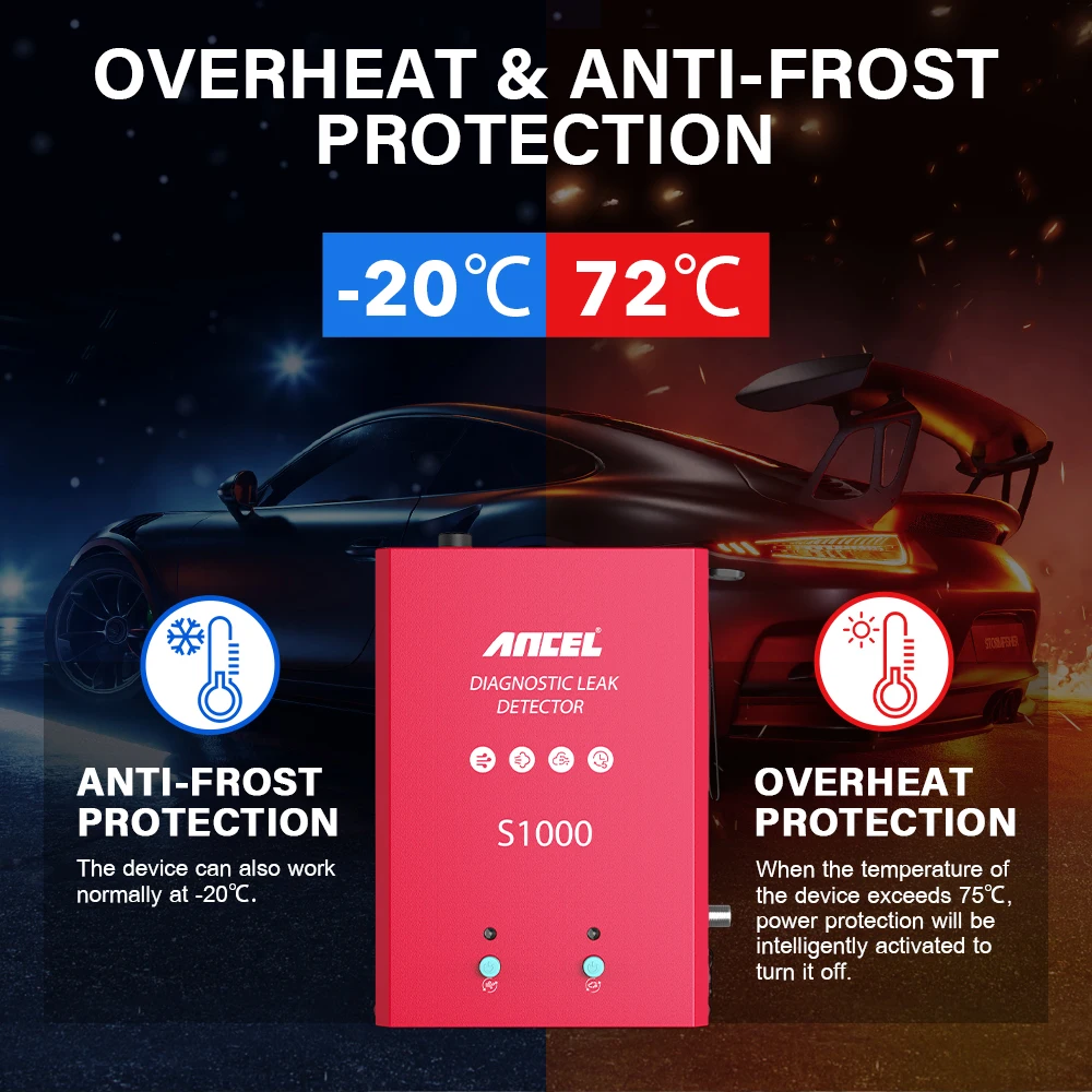 Автомобильный детектор утечки дыма ANCEL S1000 тестер для масляных труб 12 В |