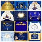 Синий Королевский принц день рождения фон для фотостудии фотосъемка мальчик Золотая Корона настроить плакат