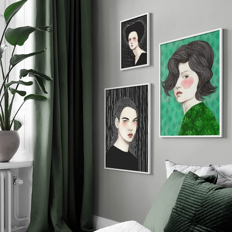 Постер для девочек винтажный абстрактный Рисунок настенная живопись холст