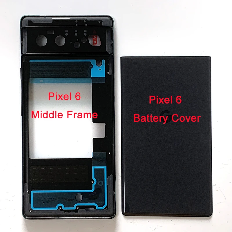 

Оригинальный чехол для аккумулятора Google Pixel 6 GB7N6, задняя крышка корпуса, задняя крышка для Google Pixel6 6 Pro GLUOG, средняя рамка + боковой ключ