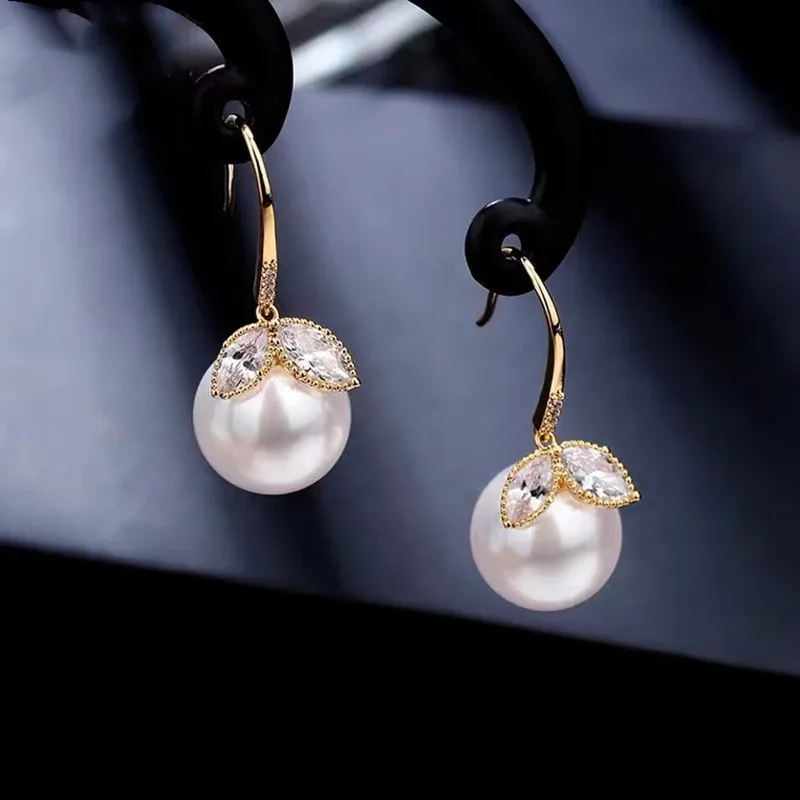 Роскошсветильник кие серьги с микроинкрустацией из циркона Премиум текстура