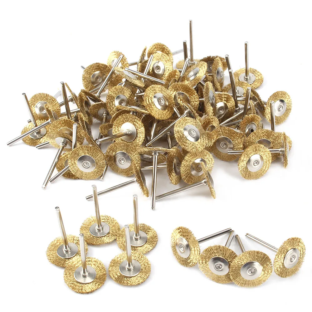 50 шт. гофрированный латунный щетки колеса провода Провод набор кистей для