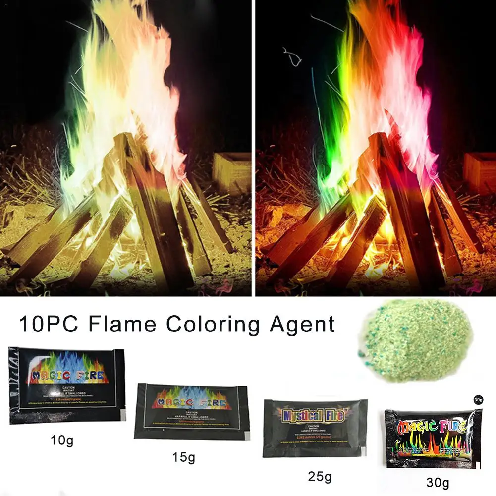10 шт цвет пламени порошок версия Волшебные трюки для магов Мистический Огонь