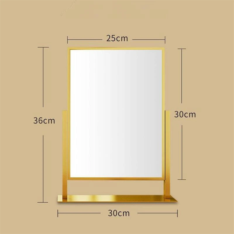 Nordic Rotatable HD Mirror Foldable Home Bedroom Bathroom Decor Makeup Metal Desktop Double-sided Cosmetic Dresser Espejo | Дом и сад
