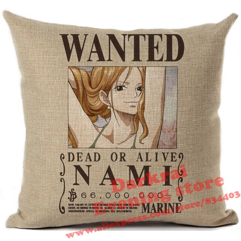Аниме one piece Wanted Order Чехлы для подушек, Мультяшные украшения для дома, гостиной, дивана, поясные подушки, декоративная наволочка