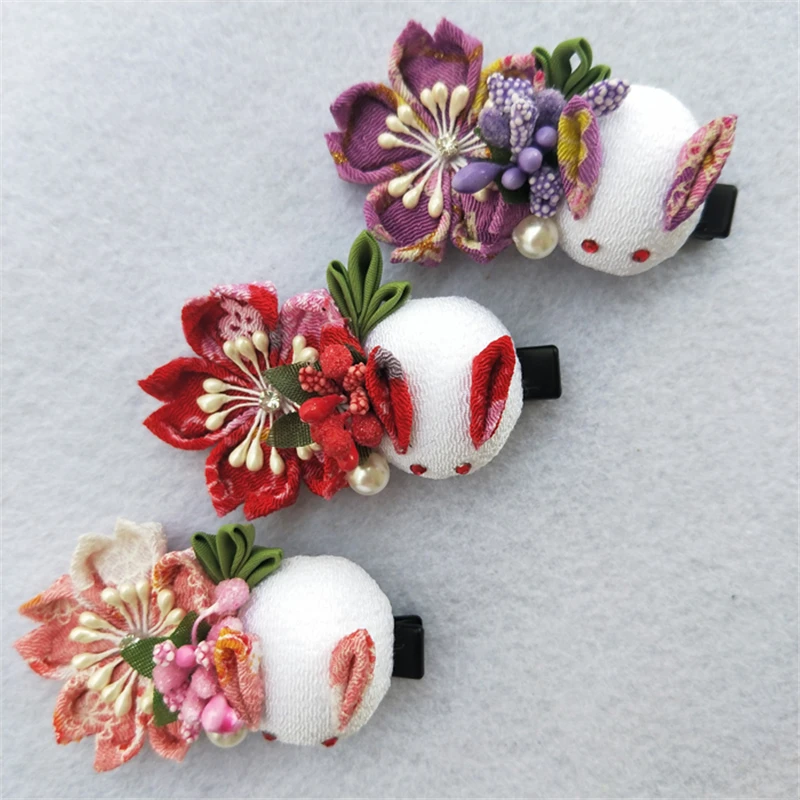 Аксессуары для волос ручной работы из хлопчатобумажной ткани кролик Сакура