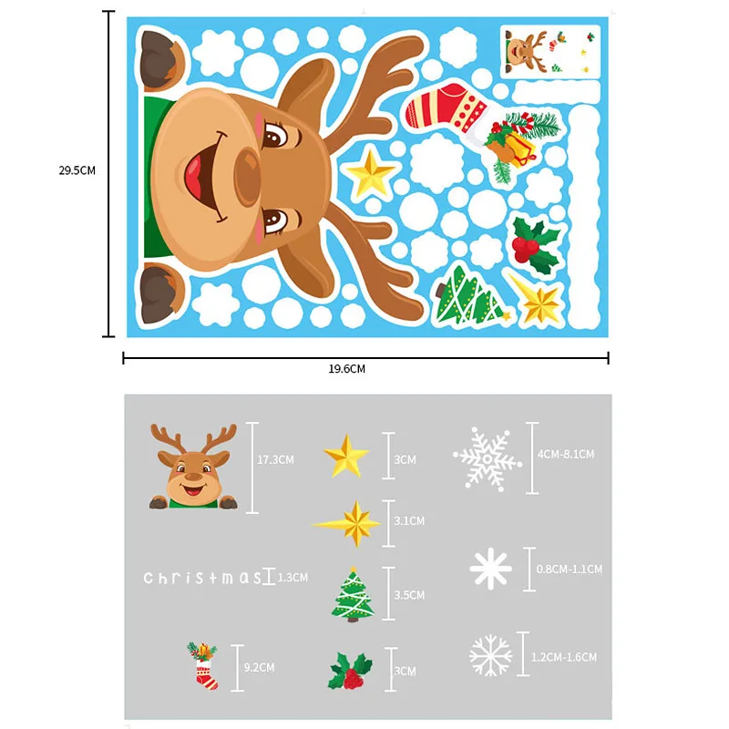 Merry новогодние наклейки на окно Санта Клаус разрисованные изделия из стекла для