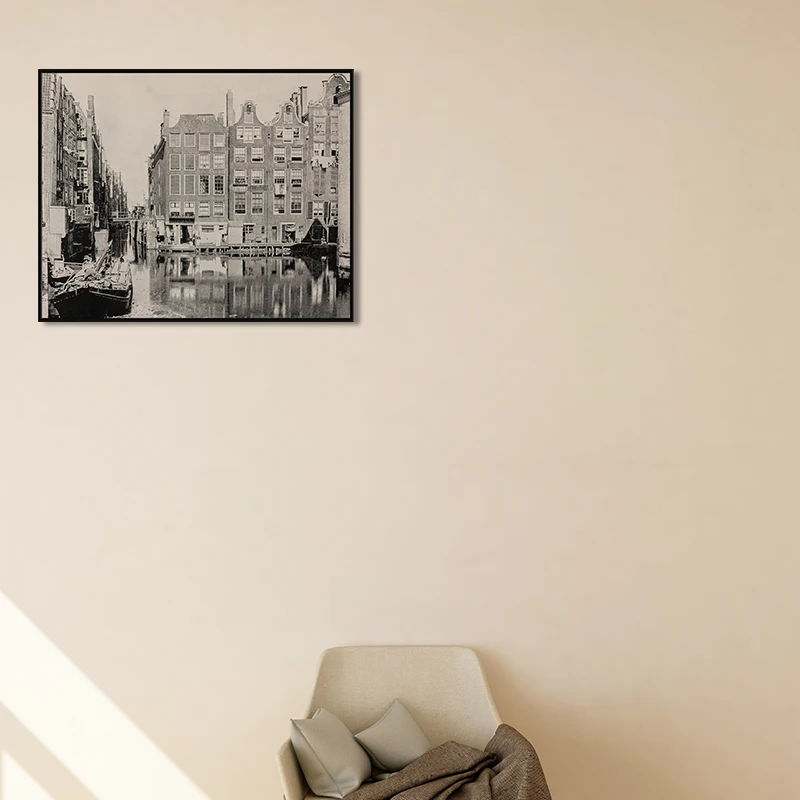

Wall Art Canvas Poster Painting Print Picture Living Room Home Decor Painting Original Landscape Black White City View Ocean