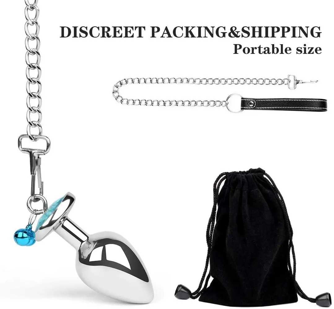 Металлическая Анальная пробка с колокольчиком секс игрушка Тяговая цепь БДСМ