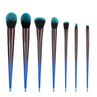 makeup brushes 7pcs makeup brush set eyeshadow eyebrow blending set beauty brush rose gold gradient peacock blue makeup tools