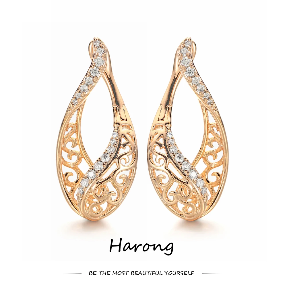 Серьги-гвоздики в форме капли русском стиле женские изысканные ювелирные