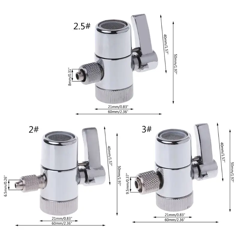 

Water Filter Faucet Diverter Valve Ro System 1/4" 2.5/8" 3/8" Tube Connector U7EA