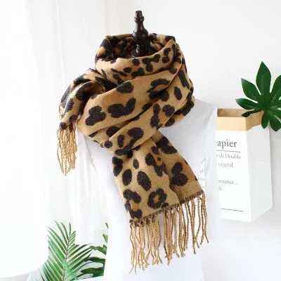 Новинка кашемировый шарф с принтом цвет плед Cachecol Foulard женский хиджаб с бахромой кашемировый палантин пончо Леопардовый принт - Цвет: see chart