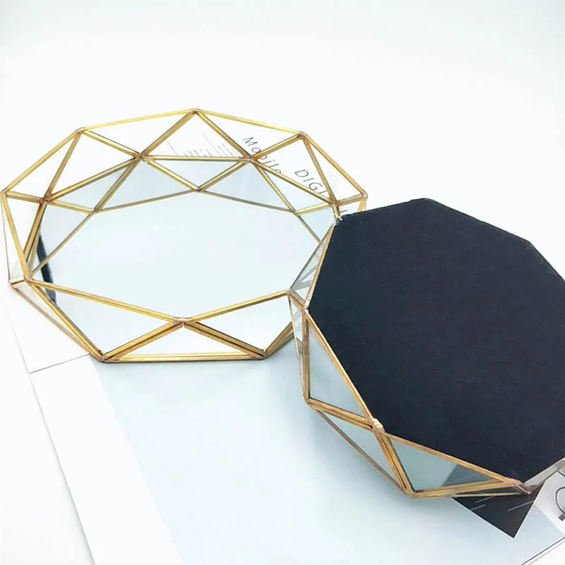 Стеклянная шкатулка для хранения ювелирных изделий органайзер макияжа