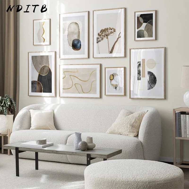 Современная Абстрактная Картина на холсте с плакат в скандинавском стиле