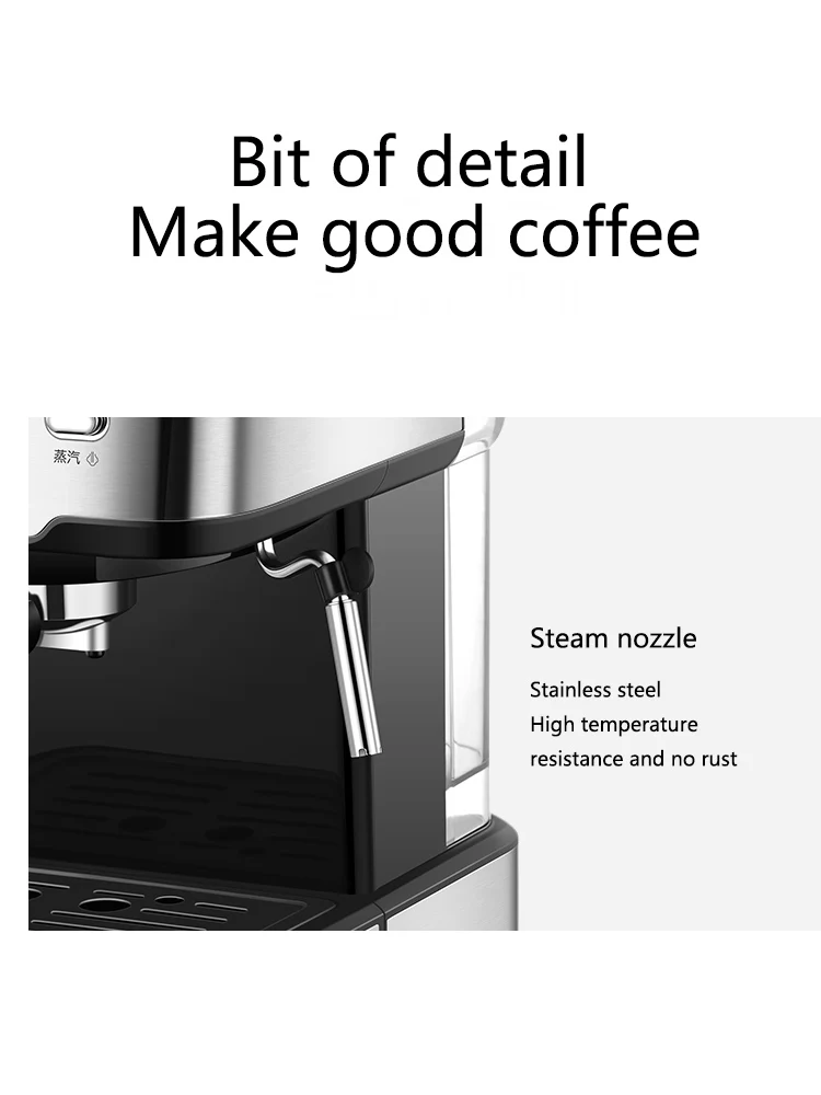 Кофемашина Бытовая компактная полуавтоматическая Паровая кофеварка для