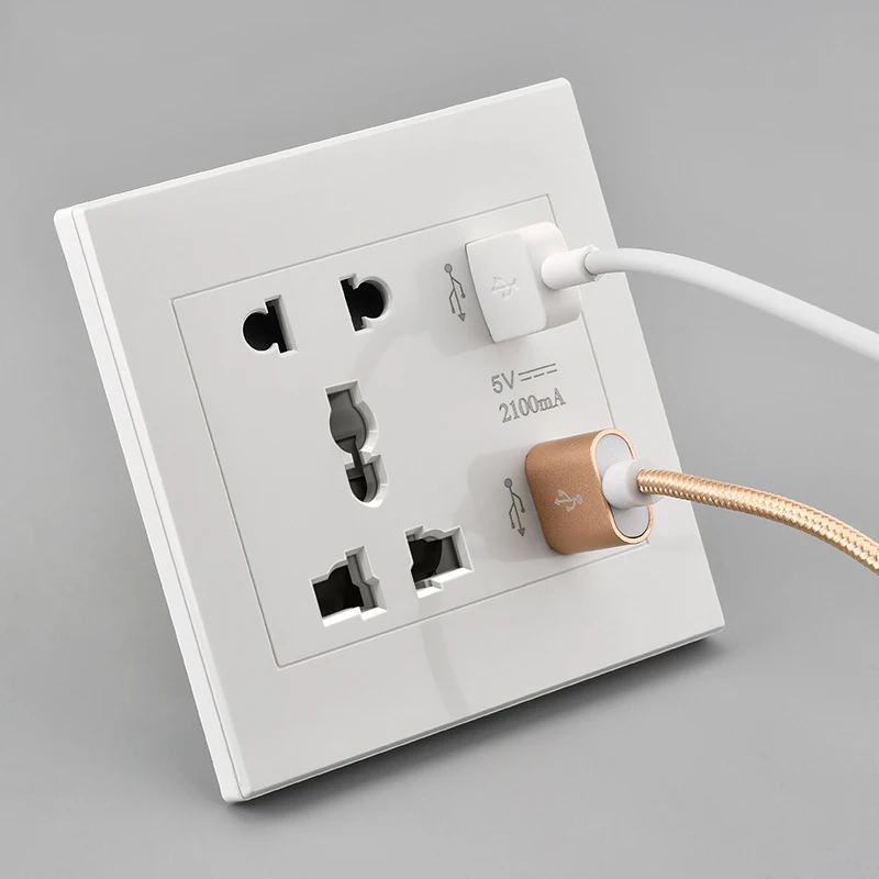 Универсальный стандарт 2.1A USB настенная розетка домашнее настенное зарядное