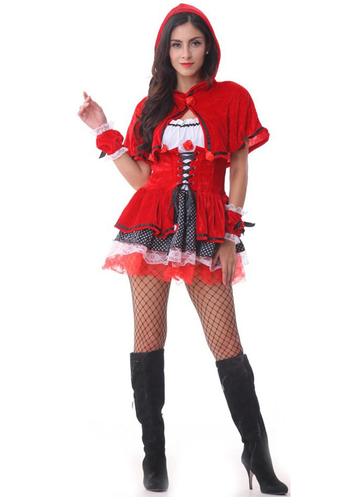 Женские костюмы для зловещие аксессуары Хеллоуина Шокирующая Красная Шапочка