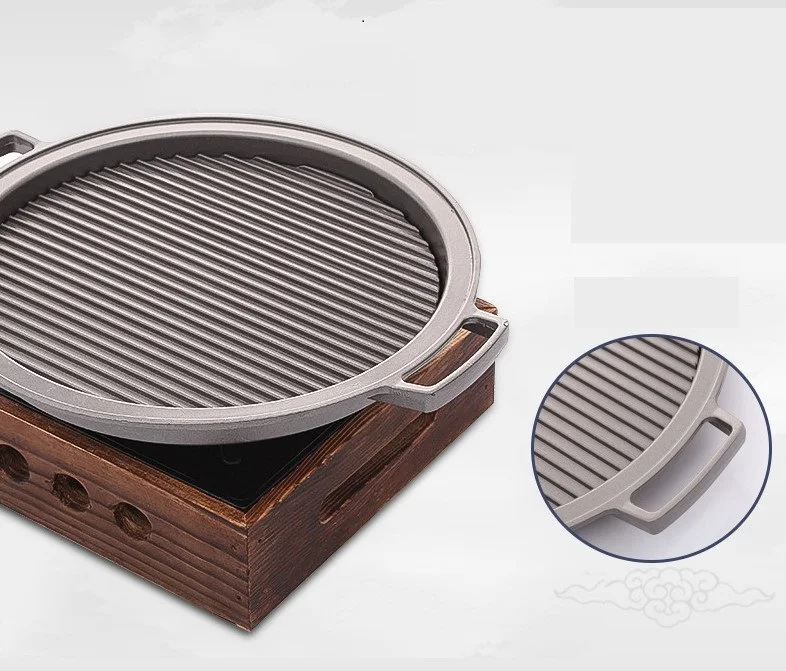 Портативная чугунная мини гриль для барбекю bbg грили Настольная печь teppanyaki отеля