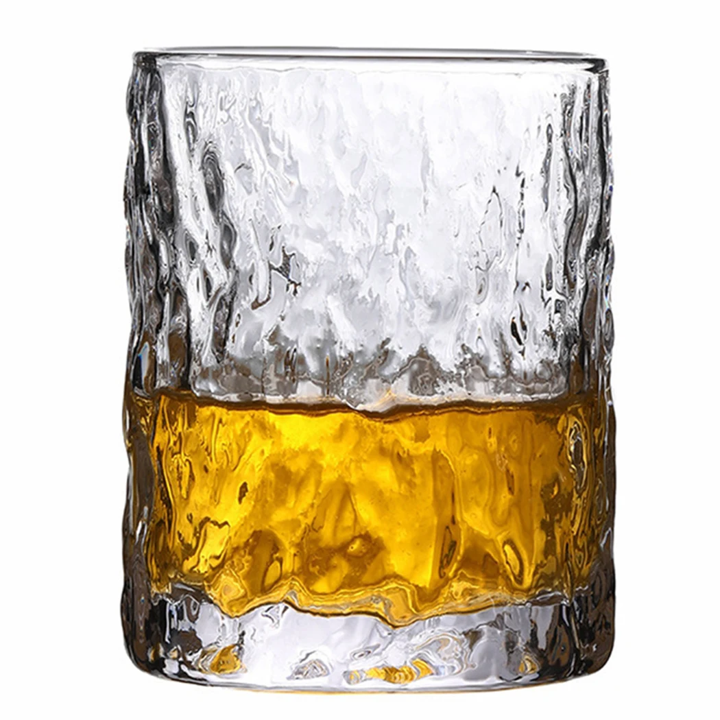 

justdolife Textured Drinking Glass Unique Novelty Glass Juice Mug Crystal Tea Cup Latte Mug Coffee Cups Travel Mug Friends Gift