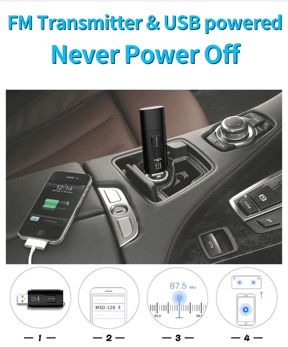 Автомобильный FM-передатчик Usb 3 5 мм AUX Bluetooth 0 стерео аудио адаптер с двумя выходами