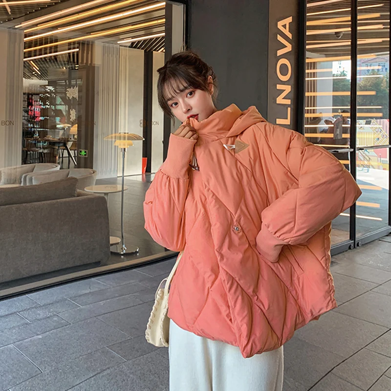 Новинка 2020 зимнее женское пальто свободное короткое с роговыми пуговицами