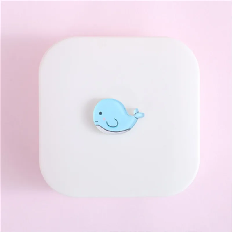 Whale 1 шт. милый мультфильм девушка сердце контейнер для контактных линз St tudent мягкие младшие сестры очки коробка красивый футляр для учеников кормящих - Цвет: Whale